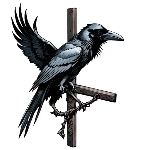 Raven On A Crucifix
