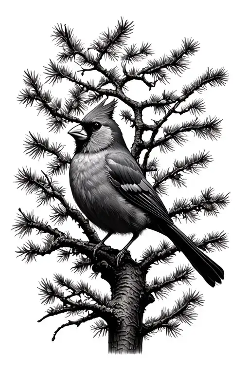 Cardinal Sitting In Trees