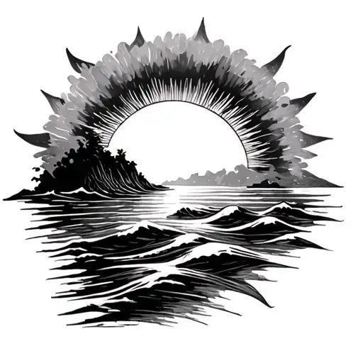 Bold Brushstrokes Sea Sun Bicep Band