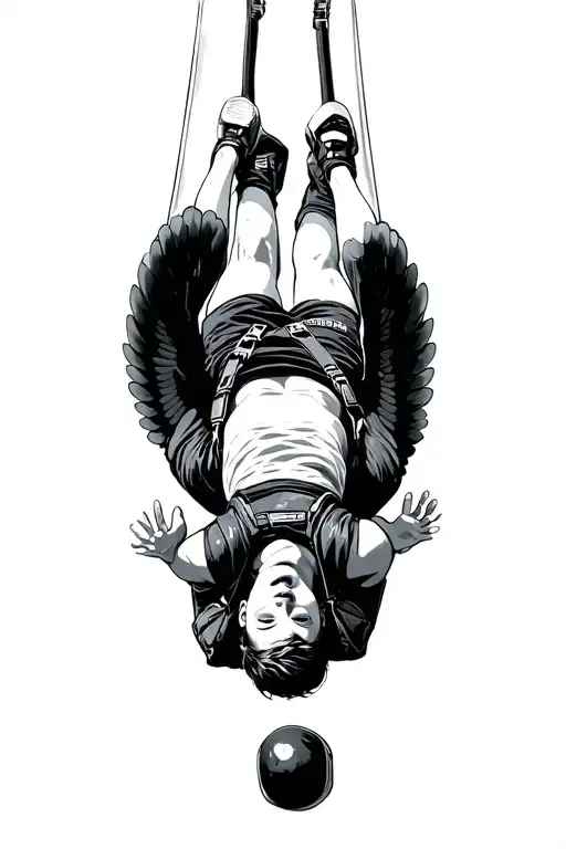 Upside Down Skydiver With Wings Spread Wide