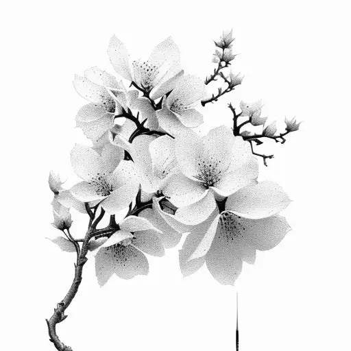 Cherry Blossom Background With Samourai