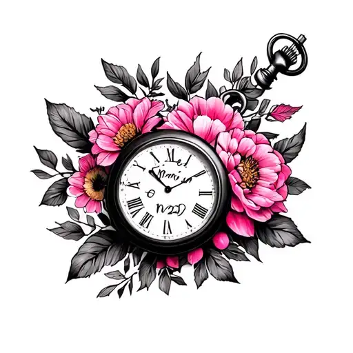 Several Pink With Flower Pocket Watch Year 2025 Wrote Mom