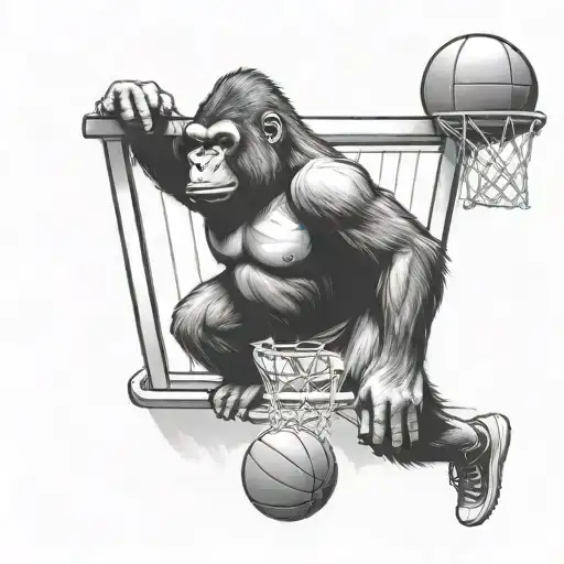 A Basketball Hoop With A Gorilla Hanging From It The Path Of Life