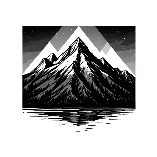 Mountain In A Triangle Minimalist Fineline
