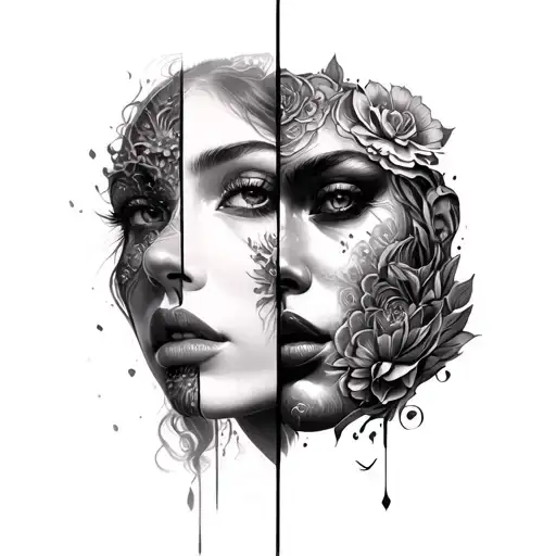 Realism Split Face Emotions