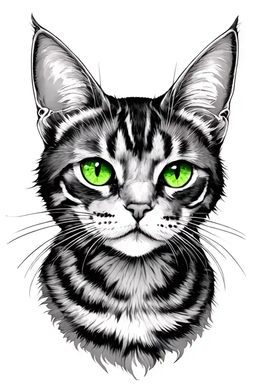 Sulfuric Cat With Green Eyes Soaring