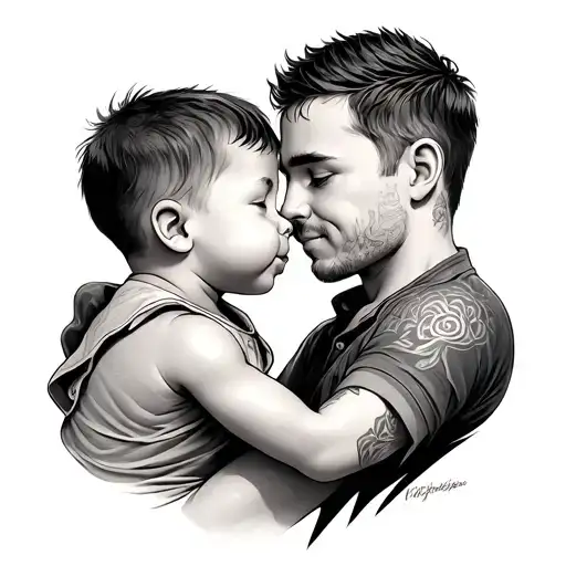 Father Kisses His Son