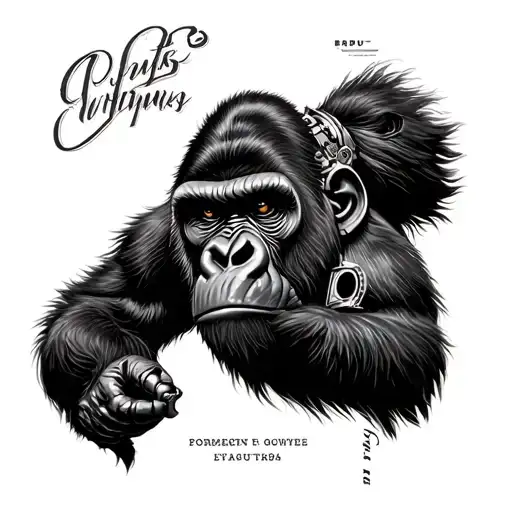 Gorilla Steampunk Inspired Tattoo Arm Sleeve