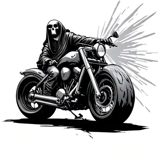 Grim Reaper On Motor Bike