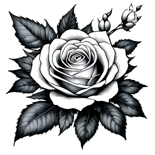 Rose And The Honeysuckle Flowers