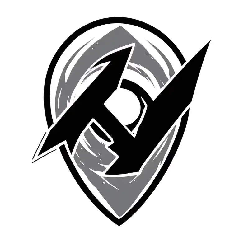 Hazard Logo With Forward Moving Arrow Design