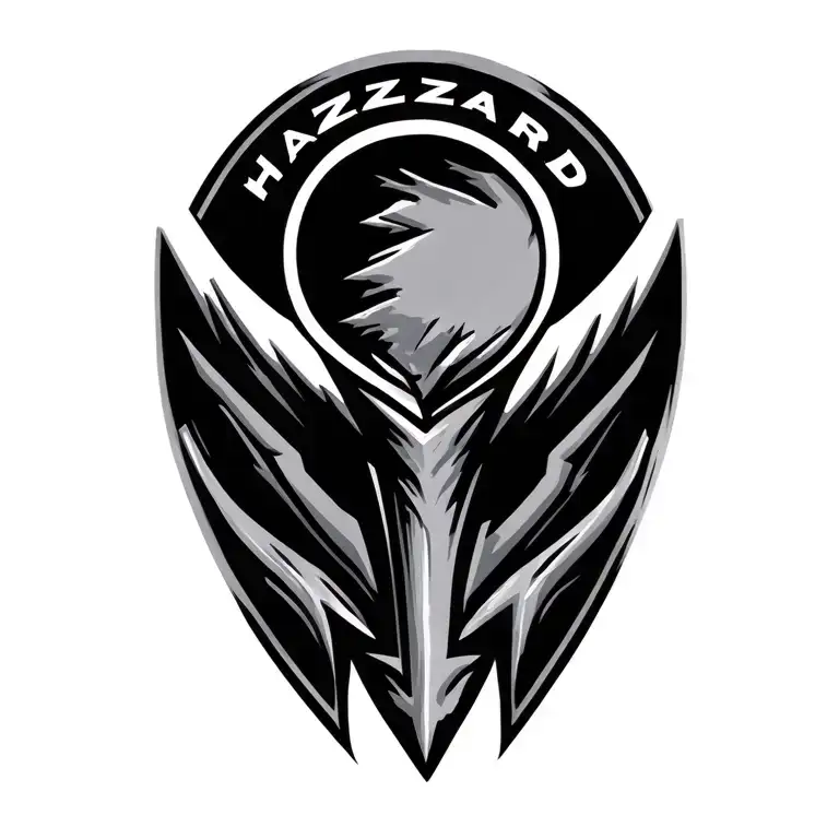 Hazard Logo With Forward Moving Arrow Design