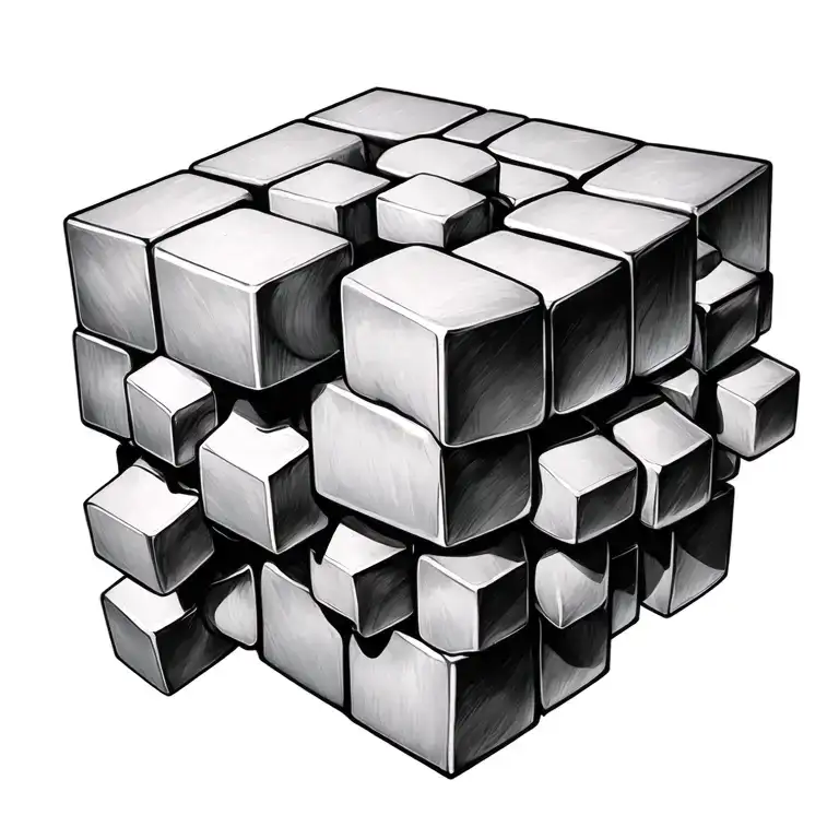 Spining Cube Stacked On Cube