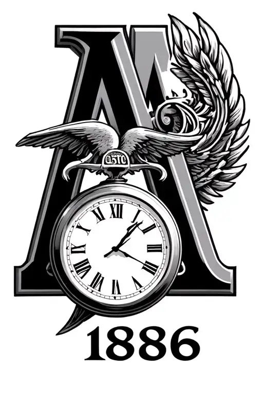 Arsenal Clock With The Letter A Behind It And 1886 Underneath It