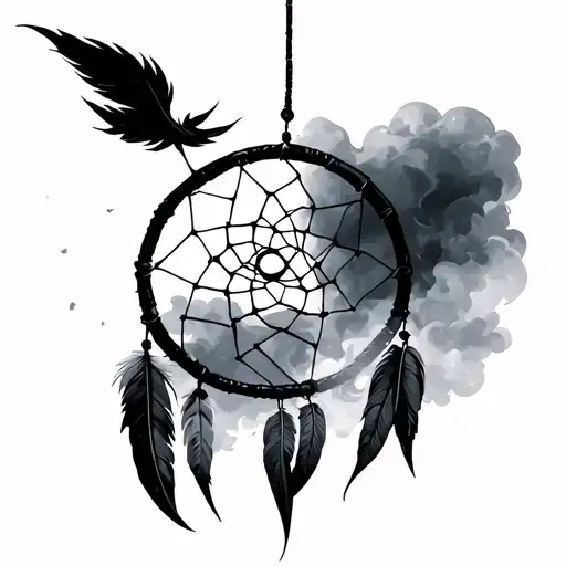 Dream Catcher In Dark Clouds