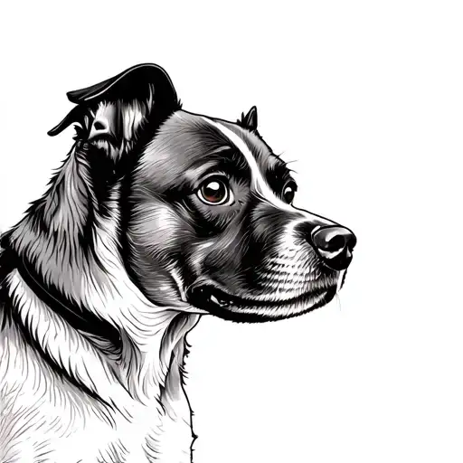 Dog Sitting Facing Forward