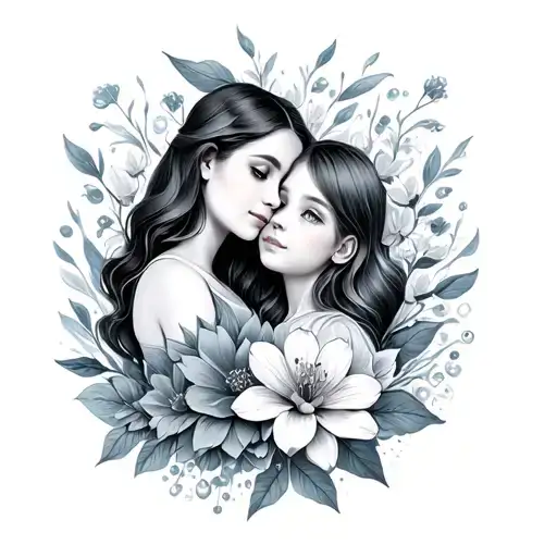 Water Flowers Daughter Mom