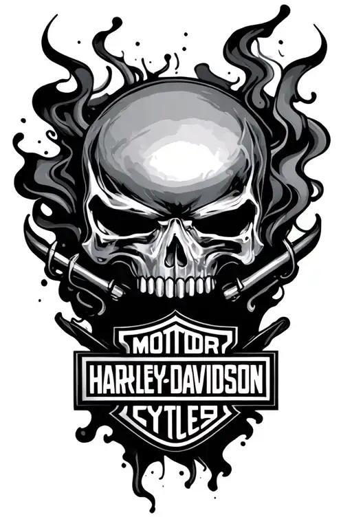 Harley-davidson Symbol With Smoke