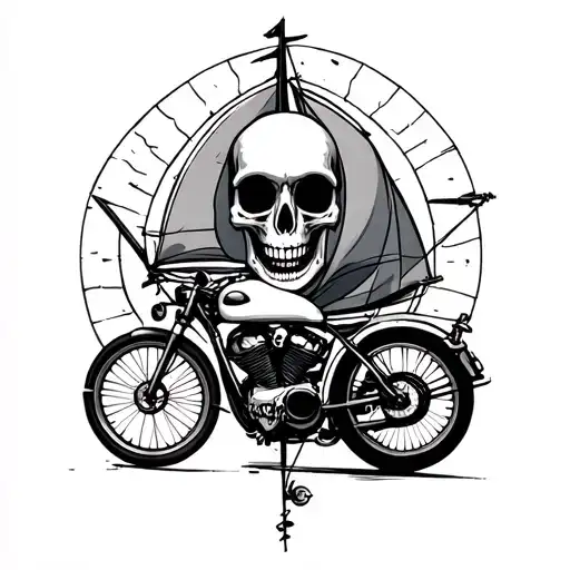 Skull Bike And Sail