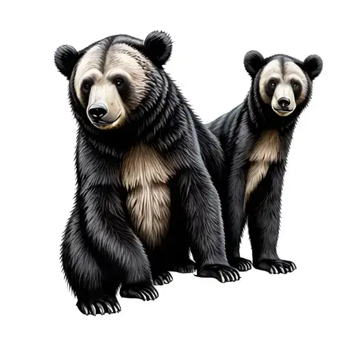 Momma Bear With 2 Cubs