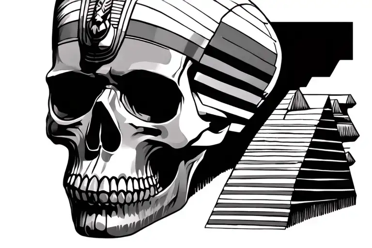 Pharaon Face Skull Pyramids