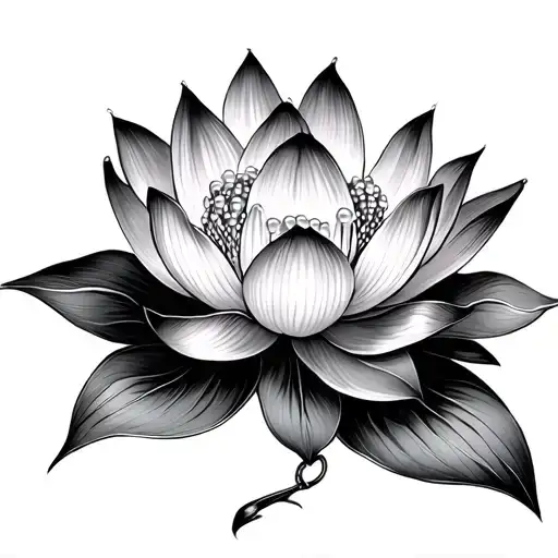 Lotus Flower With Pearls
