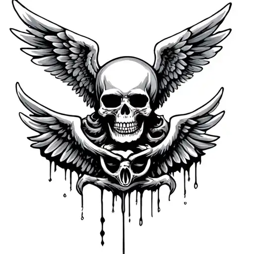 Skull And Wings Spread