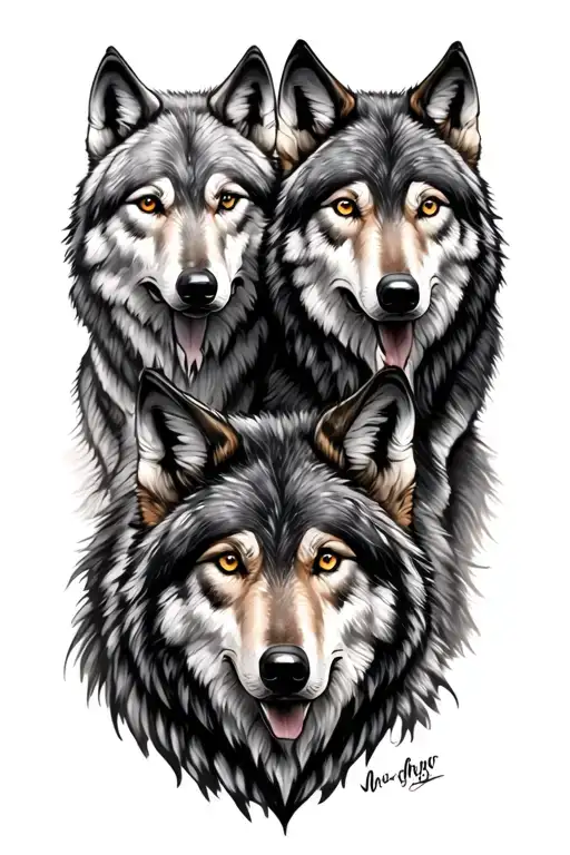 Wolf Pack Symbolising Your 3 Kids
