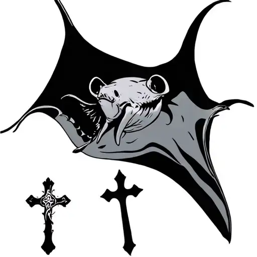 Manta Ray And Christian Cross