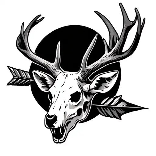 Deer Skull With Arrow