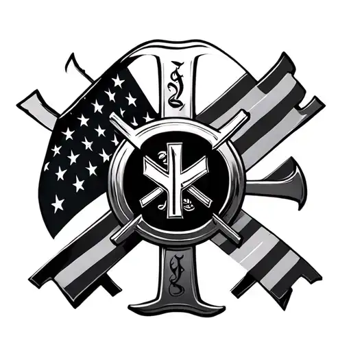 American Flag Firefighter Maltese Cross