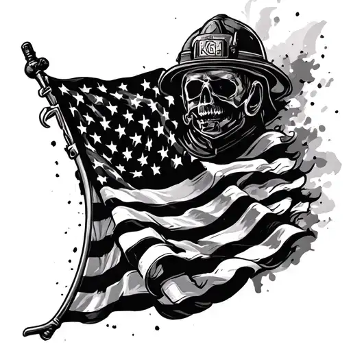 American Flag Firefighter