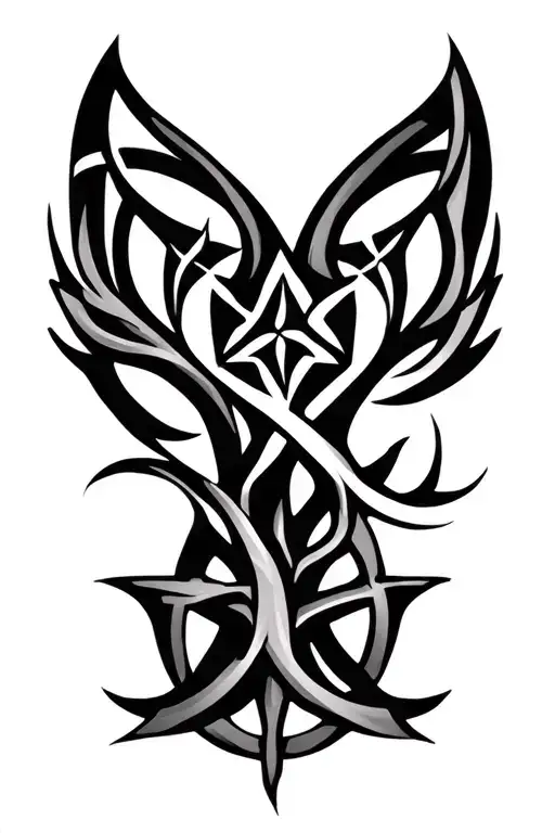 Three Abtract Stars Celtic Tree