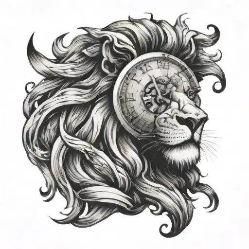 Lion Head With Clock Melting