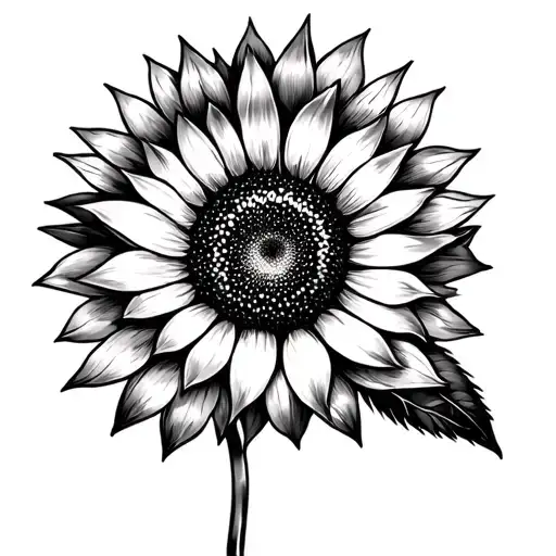 Feminine Sunflower Facing Sun