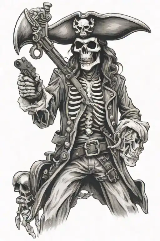Skeleton Pirate With Gun