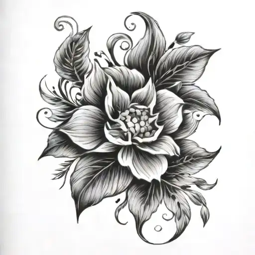 A Black Work Tattoo Of A Floral Pattern With Hidden Meanings