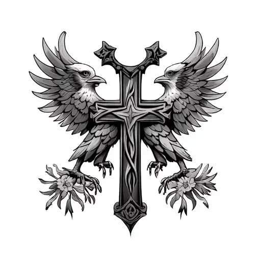 Cross With Two-headed Eagle Sleve