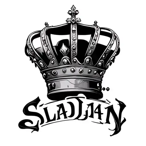 The Name Sladjan With A Crown On Top