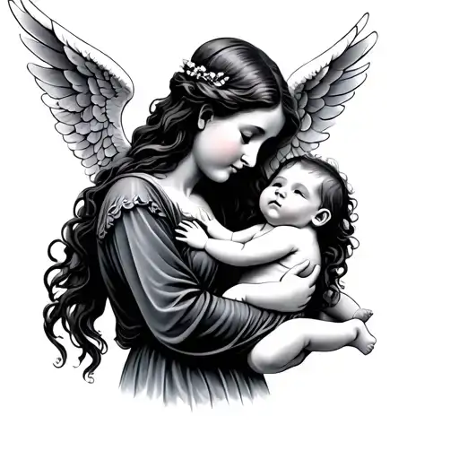 Mom Holding Angel Baby