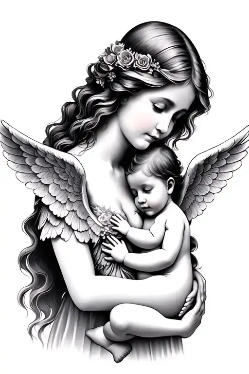 Mom Holding Two Angel Babies