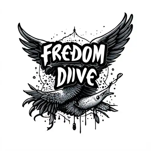 Vague Lettering Freedom Dive