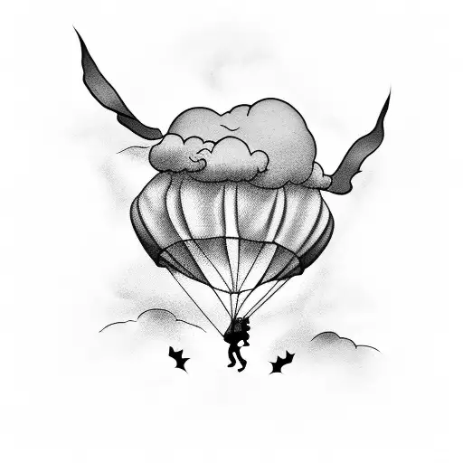 Parachute And Cloud