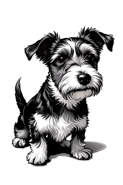 Fox Terrier A Poil Lisse Pose Inside White