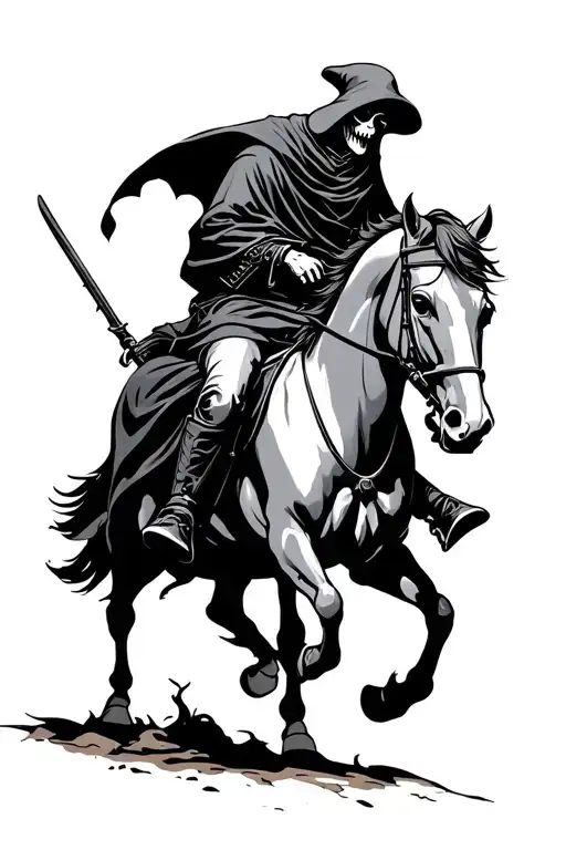 Grim Reaper Horseman Riding