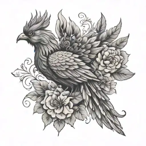 Phenix Bird Made Of Flowers