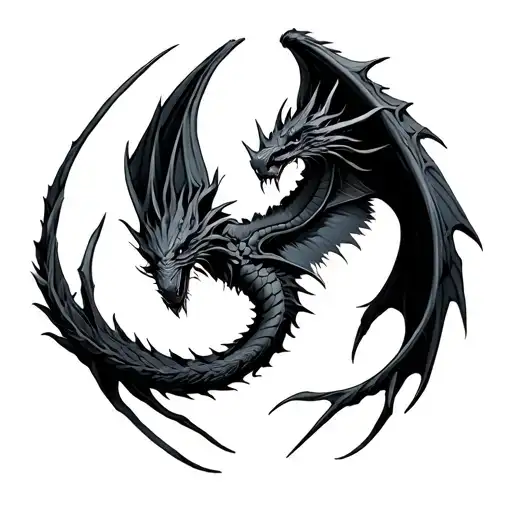 Tattoo Black Dragon Wing Claws All The Arm