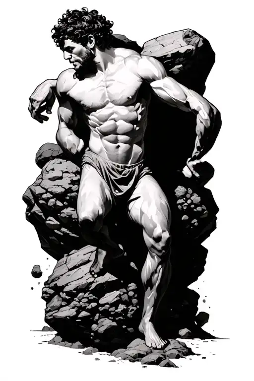 Sisyphus Pushing His Rock