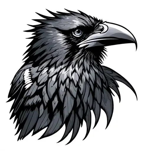 Raven With Viking Markings