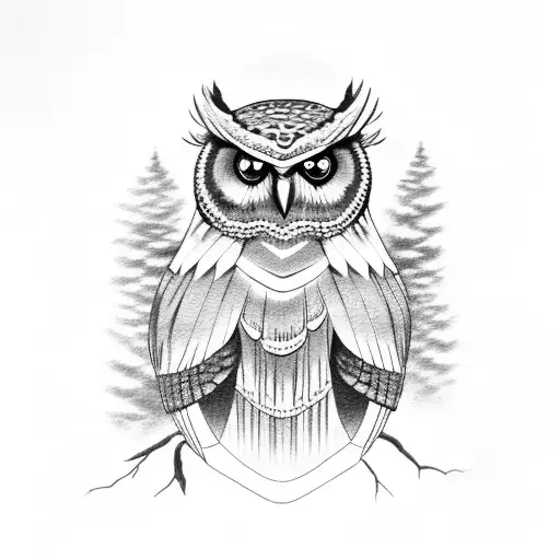 Owl In A Redwood Forest